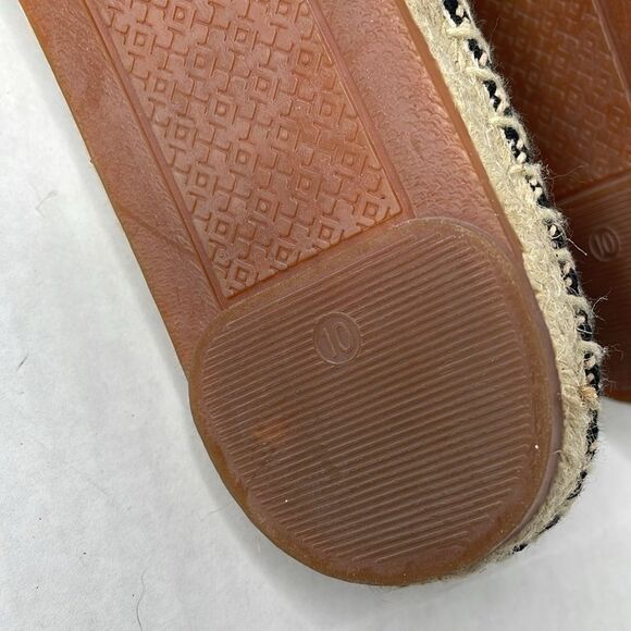 Tory Burch Lonnie Black leather and woven canvas Espadrille Flats - Picture 10 of 11